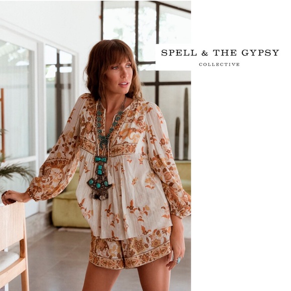 Spell Tops - The Spell & Gypsy Collective Metallic Hendrix Bohemian Blouse